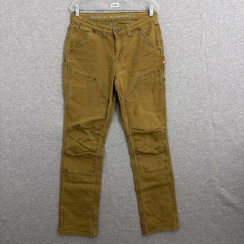 Dovetail Workwear Womens Size 10 x 32 Brown Britt Utility Canvas Carp Work Pant